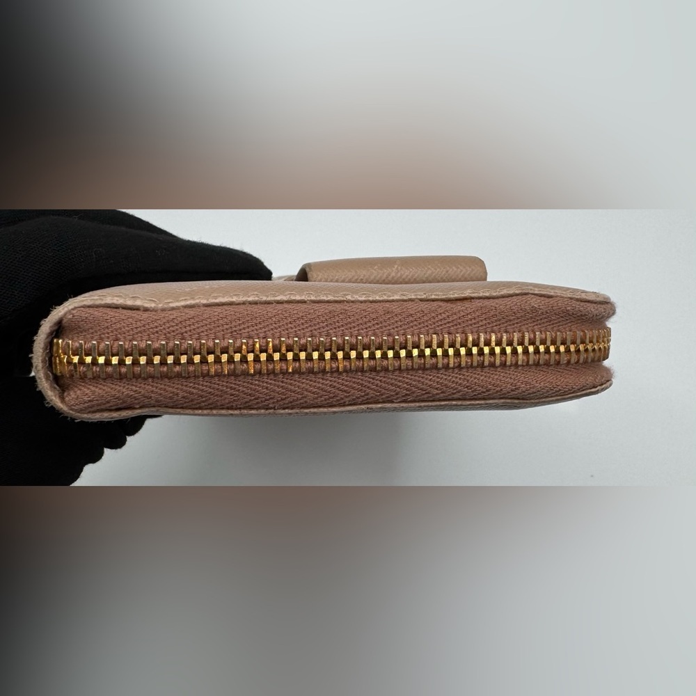 Prada Bow Zip Around Wallet in Beige - Picture 8 of 11